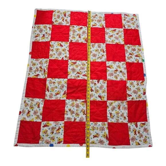 Handmade Childrens Themed Teddy Bears Polka Dot Quilt Multipurpose Blanket - Picture 6 of 9